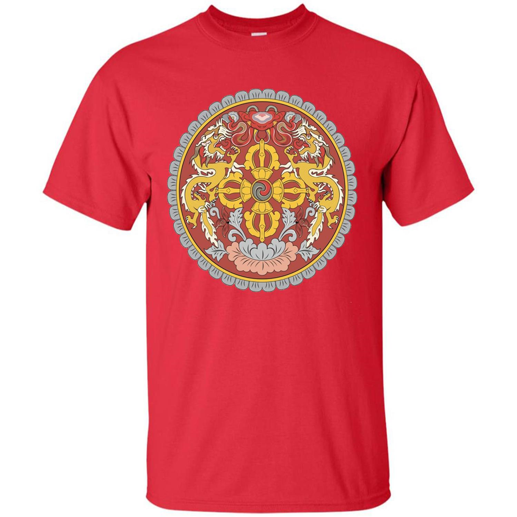 Emblem Of Bhutan T-shirt Red