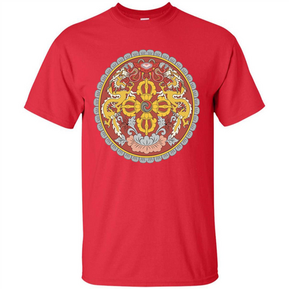 Emblem Of Bhutan T-shirt Red