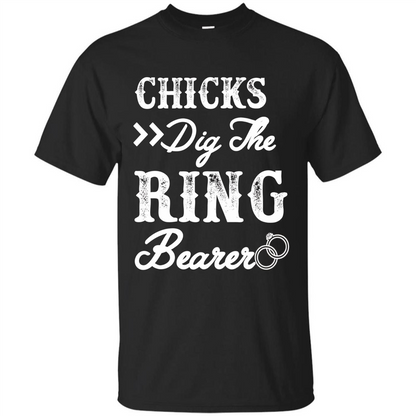 Ring Bearer T-shirt Chicks Dig The Ring Bearer Black