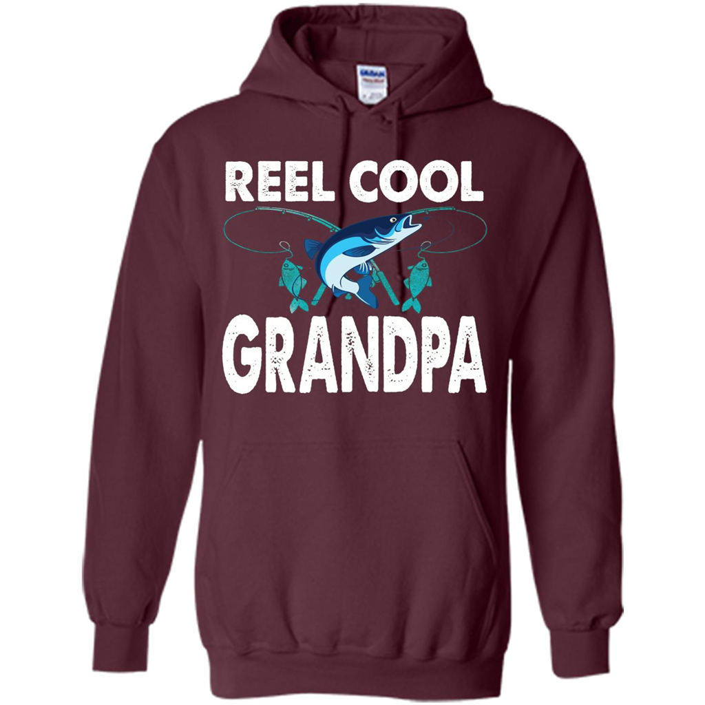 Fathers Day T-shirt Reel Cool Grandpa Maroon