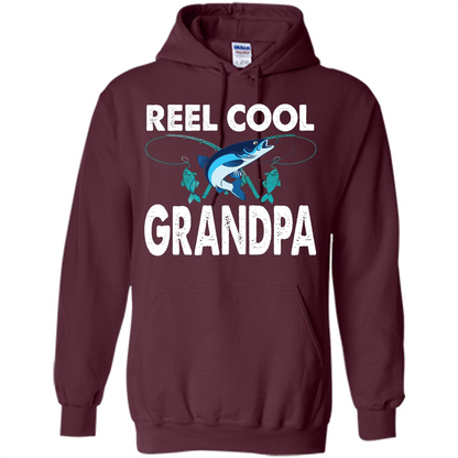 Fathers Day T-shirt Reel Cool Grandpa Maroon