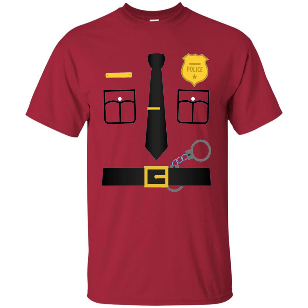 Policeman Costume T-Shirt Halloween Outfit T-shirt Cardinal