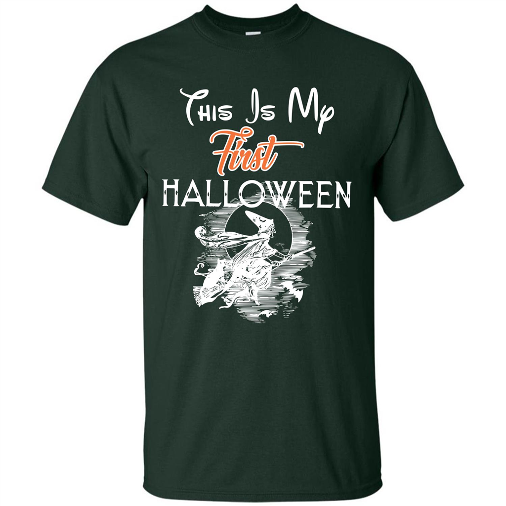 Halloween T-shirt This Is My First Halloween Forest Green