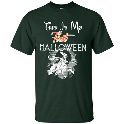 Halloween T-shirt This Is My First Halloween Forest Green