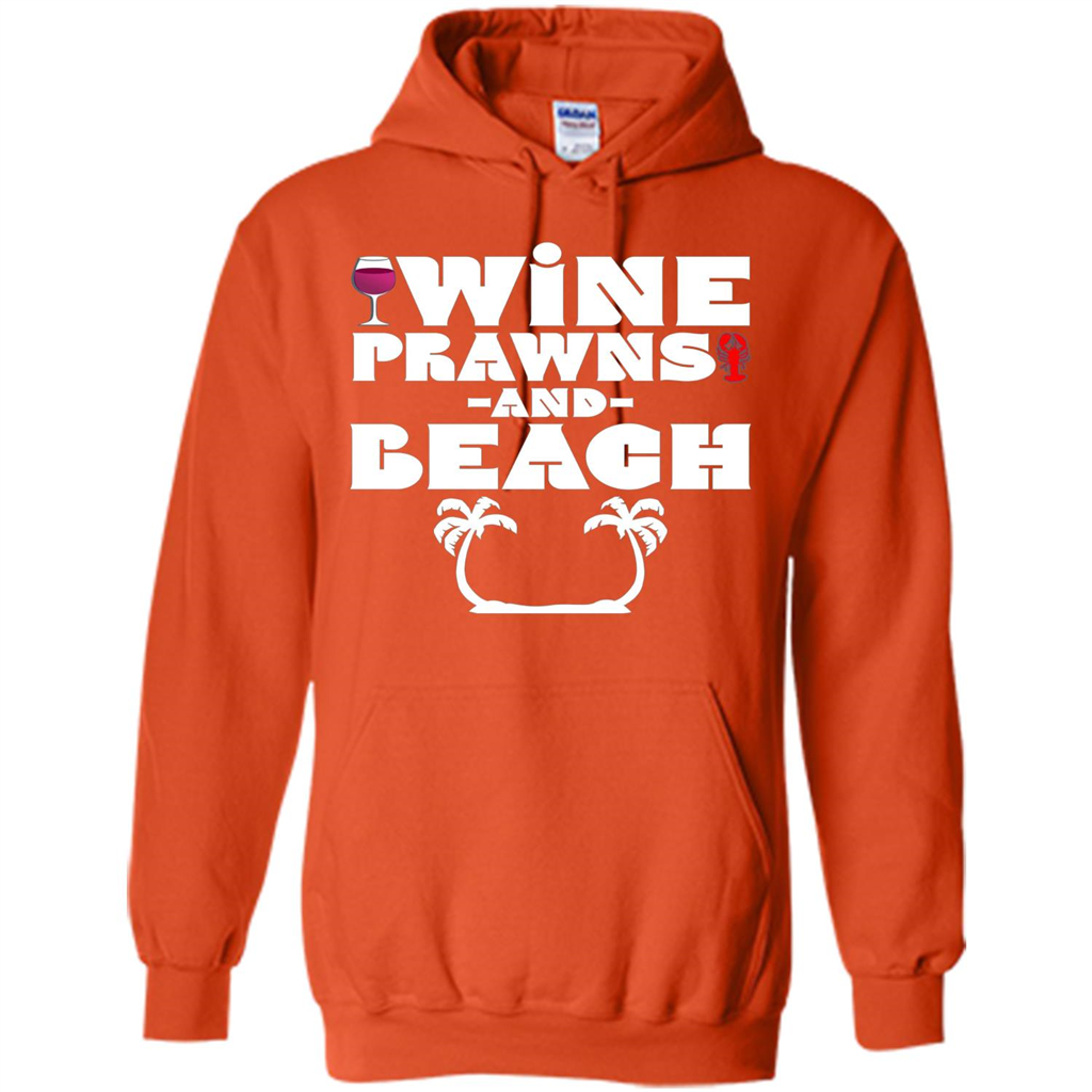 Wine Summer Time With Beach And Prawns T-Shirt Orange