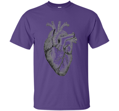 Real Anatomical Human Heart T-shirt Purple