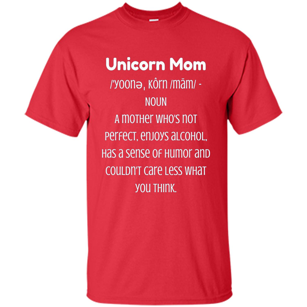Fun Mom T-shirt - Unicorn Mom Definition Red