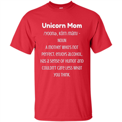 Fun Mom T-shirt - Unicorn Mom Definition Red