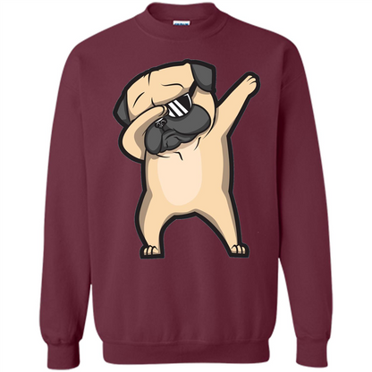 Dabbing Pug Shirt - Cute Funny Dog Dab T-shirt Maroon