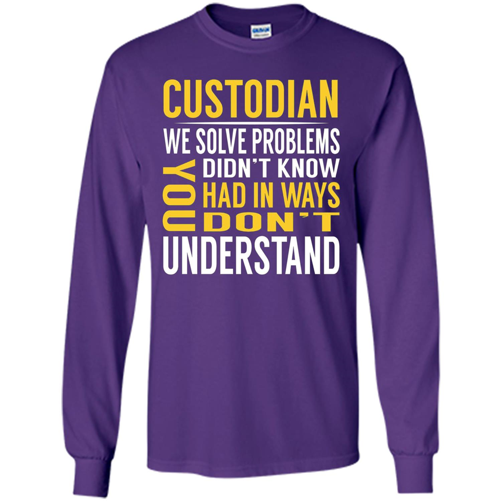 Custodian Solve Problems T-shirt Purple