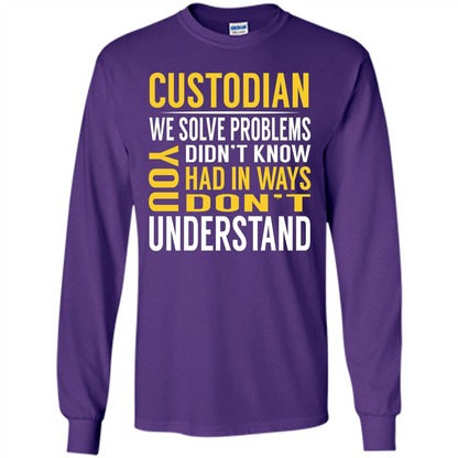Custodian Solve Problems T-shirt Purple