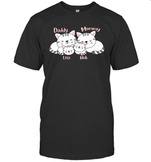 Cats and family name member ( Customized Name ) T-Shirt