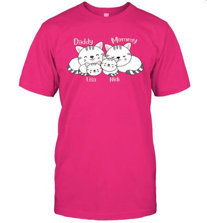 Cats and family name member ( Customized Name ) T-Shirt T-Shirt Heliconia