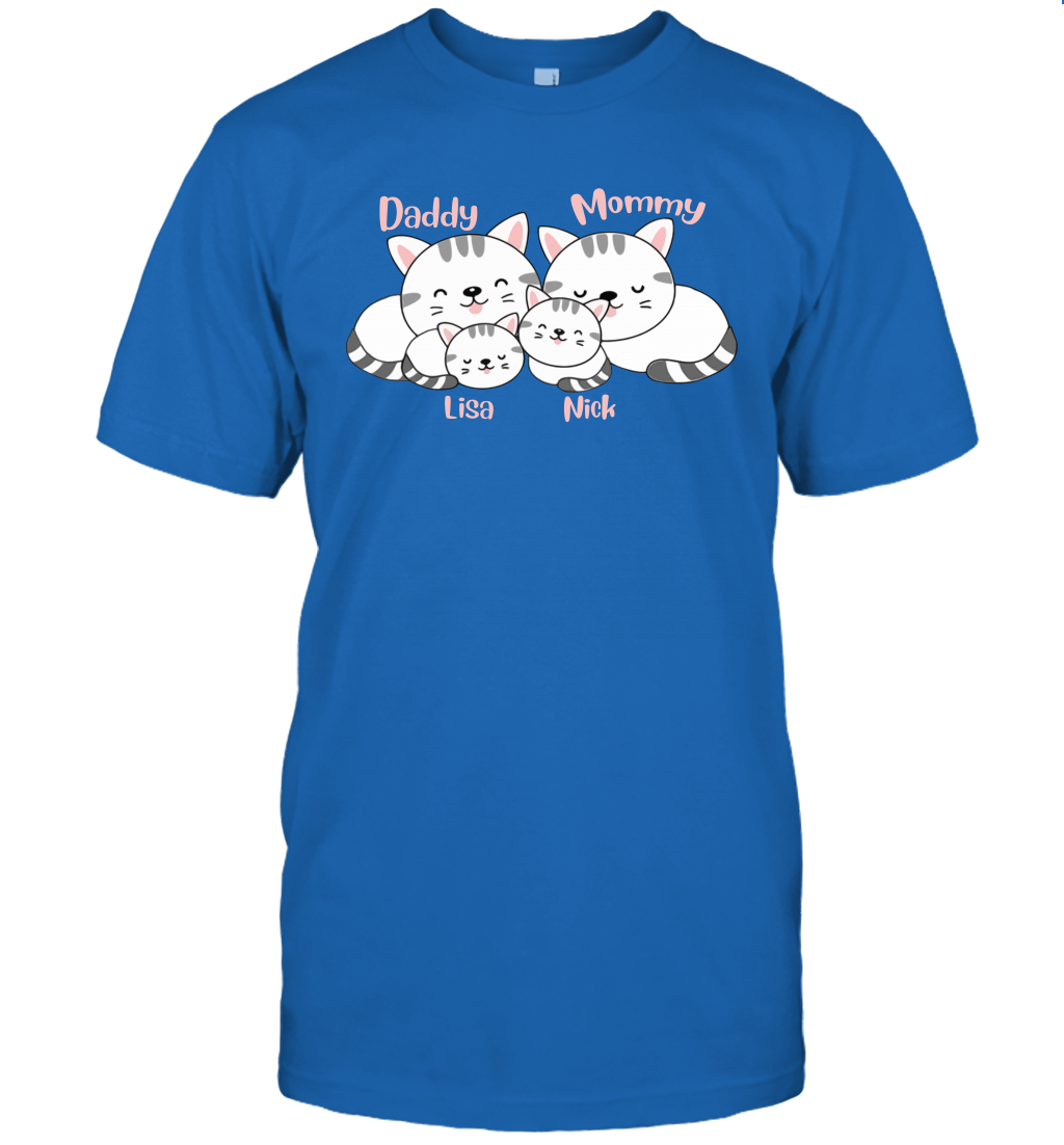 Cats and family name member ( Customized Name ) T-Shirt T-Shirt Royal