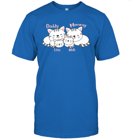 Cats and family name member ( Customized Name ) T-Shirt T-Shirt Royal