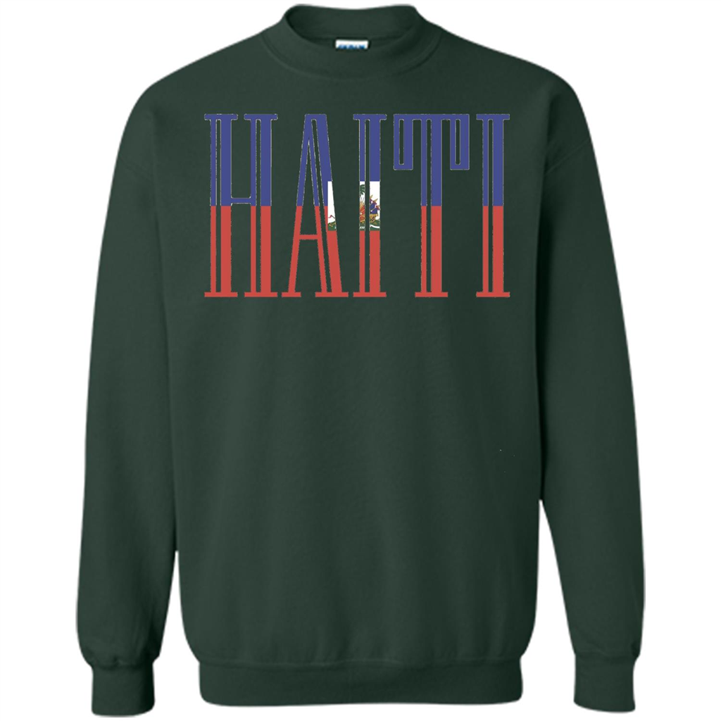 Haiti T Shirt Flag Of Haiti Forest Green