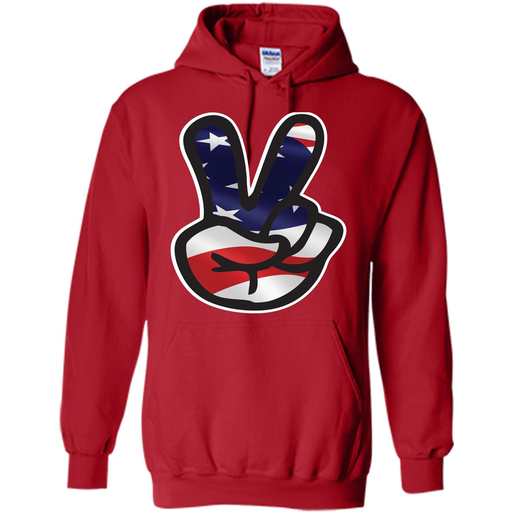 Amreican Flag Peace Guy T-shirt Red