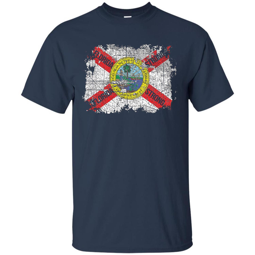 Florida Strong T-shirt Florida Distressed Flag T-Shirt Navy