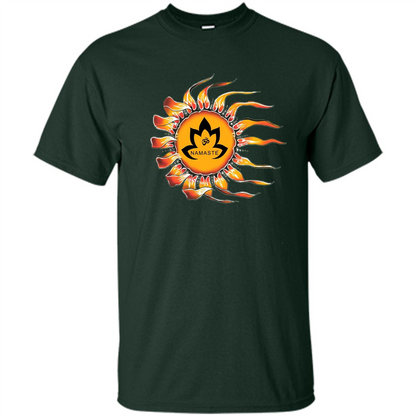 Yoga T-shirt Sleepy Sun Namaste Lotus Forest Green