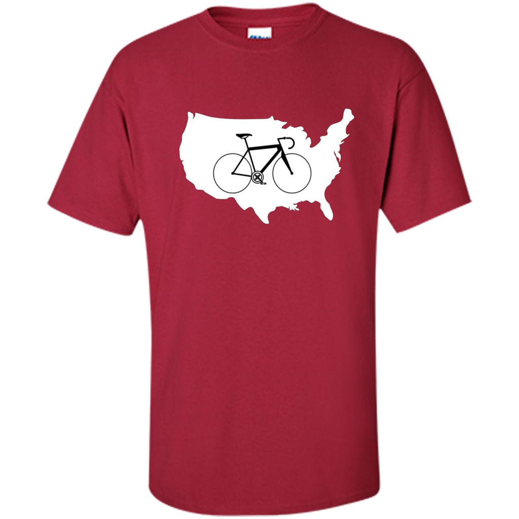 Bicycle America T-shirt USA States Road Bike Cardinal