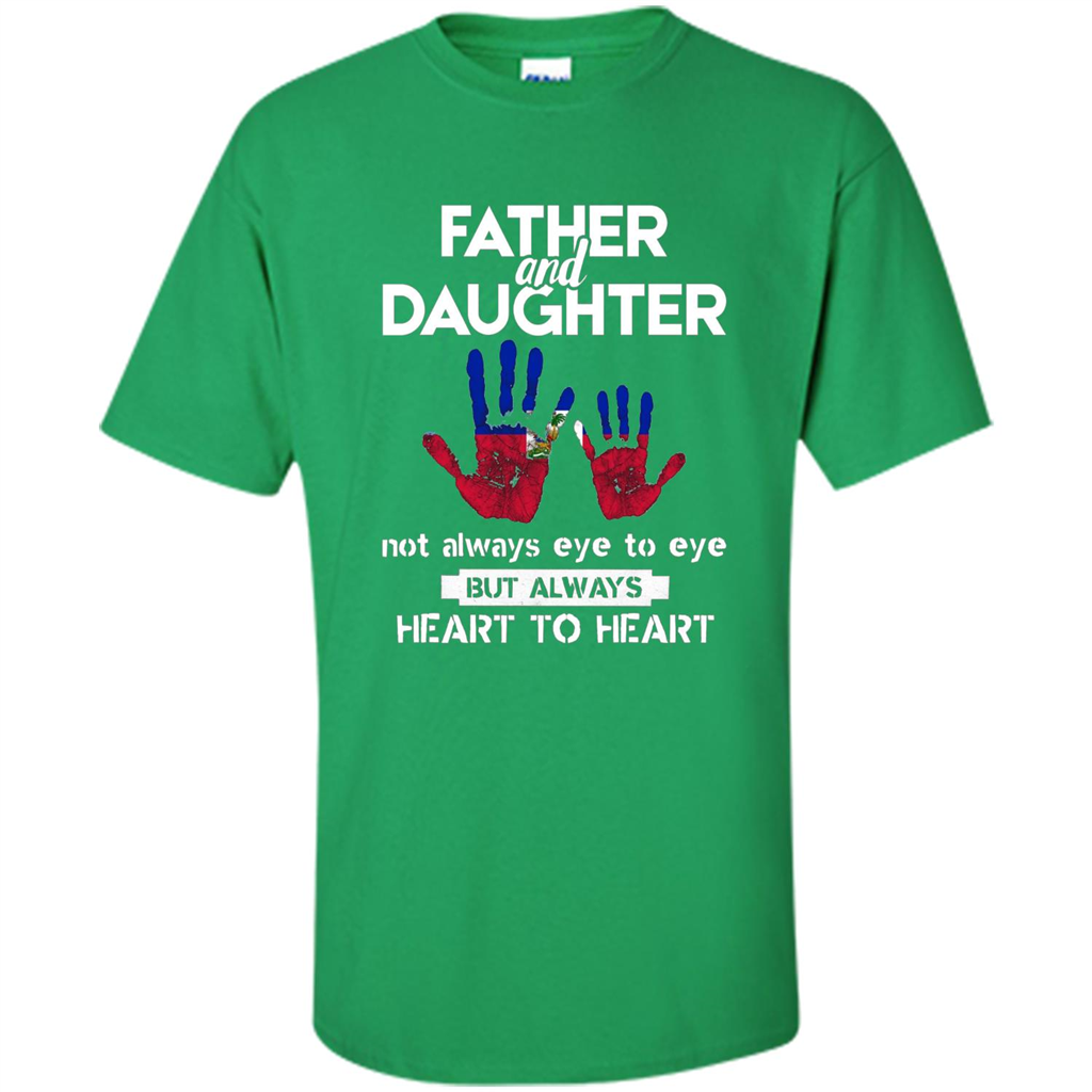 Father And Daughter Father's Day T-shirt Heart To Heart Irish Green