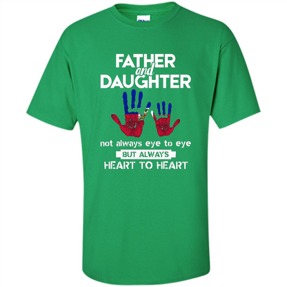 Father And Daughter Father's Day T-shirt Heart To Heart Irish Green