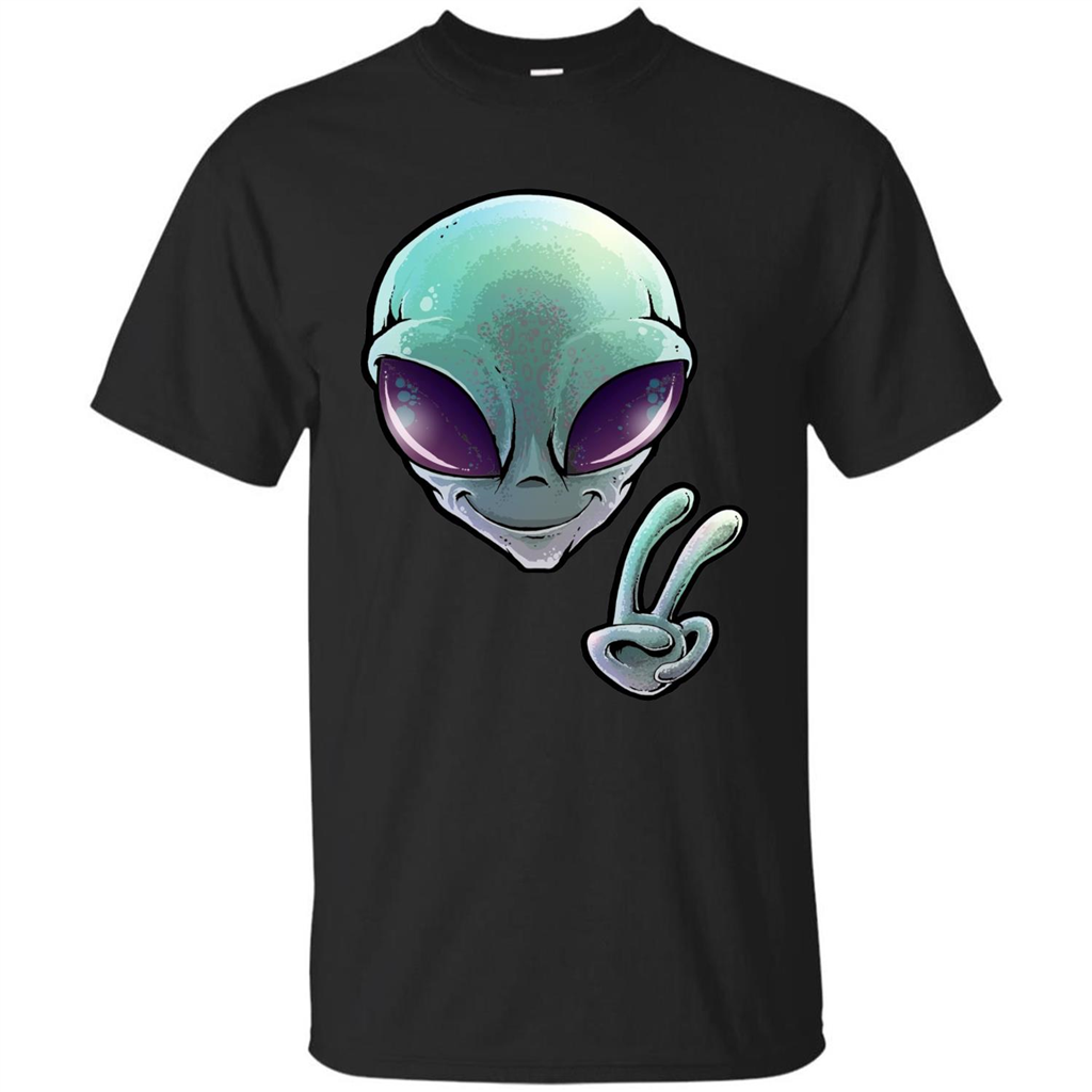Peace Alien T-shirt Black