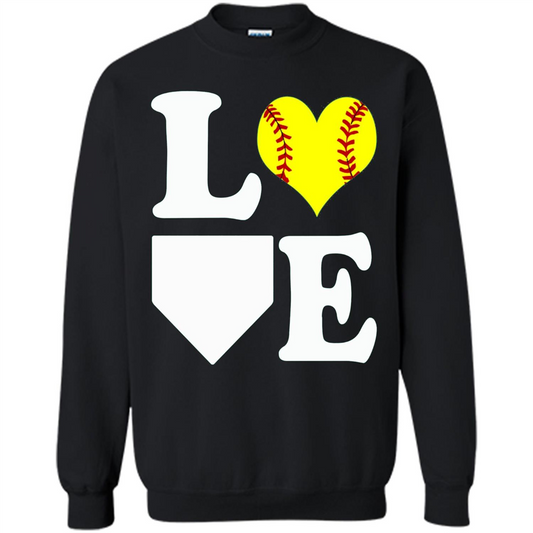 Love Softball T-shirt I Love Softball T-shirt Black