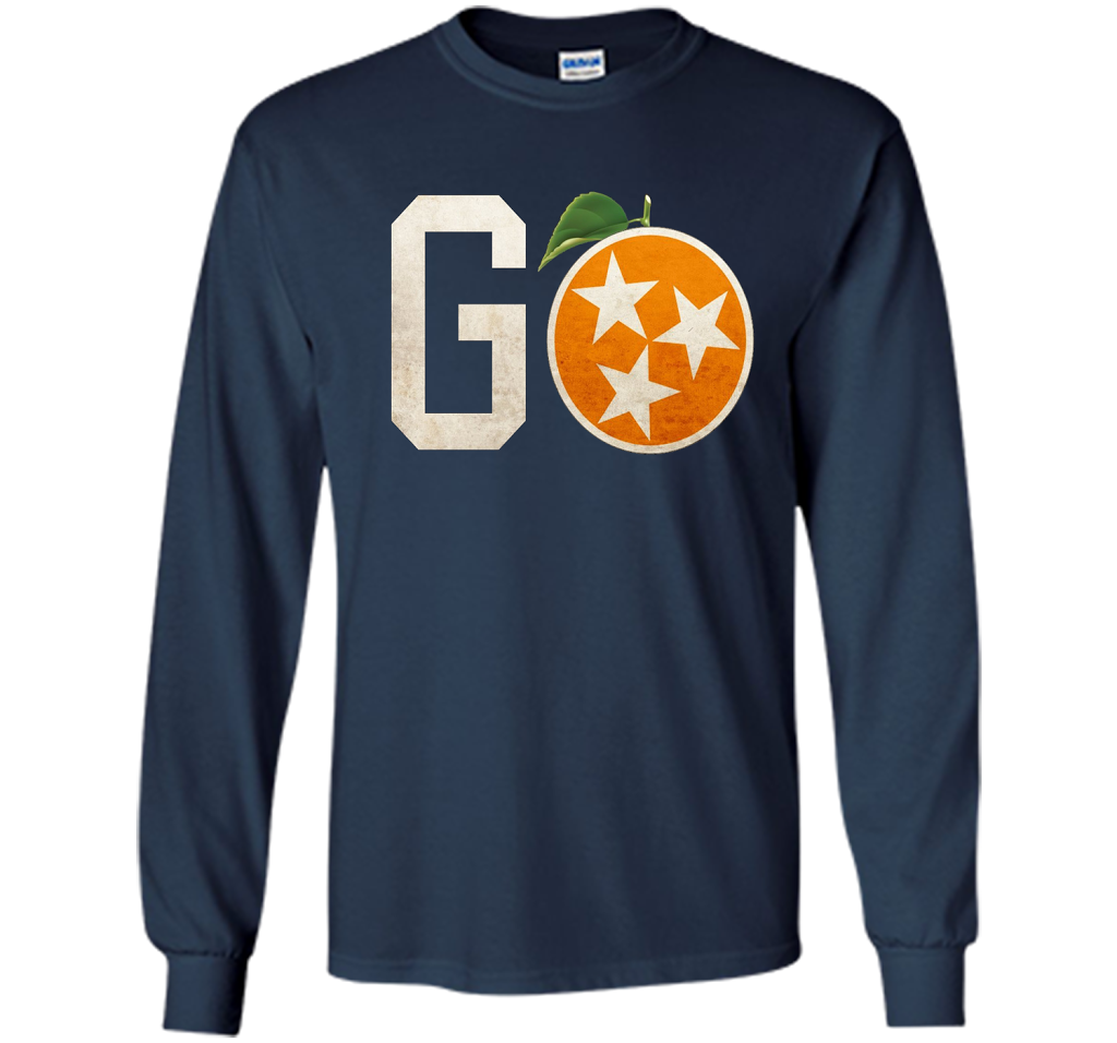 Tennessee Vintage Distressed Orange and White Flag Shirt t-shirt Navy