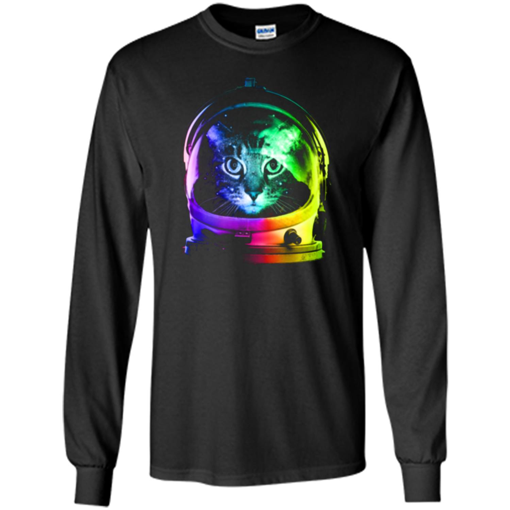 Astronaut Cat T-shirt Black
