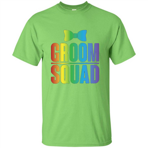 Groom Squad Bachelor Party Rainbow Bowtie T-Shirt