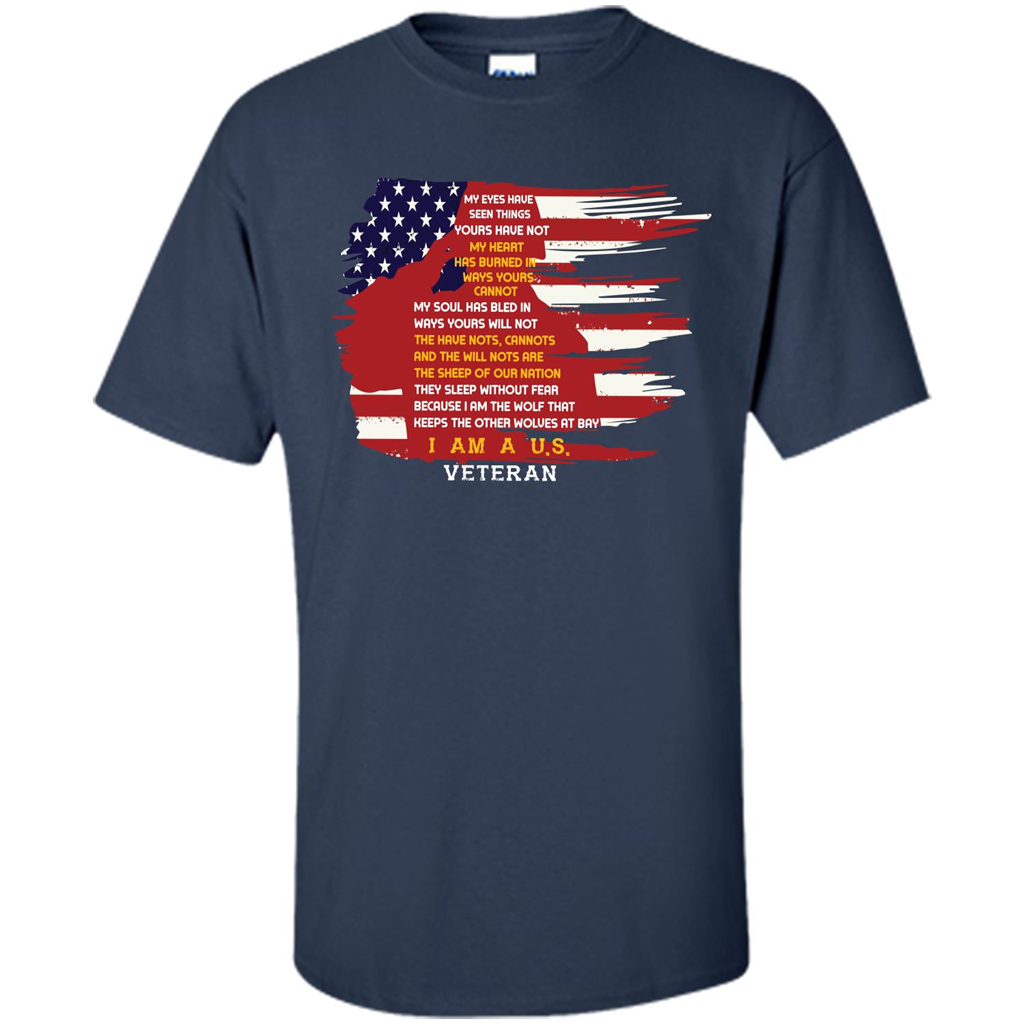 Military T-shirt My Eyes Have Seen Things Yours Have Not Navy