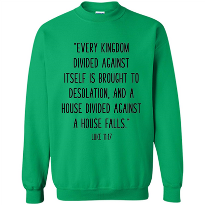 Bible Verse T-Shirt Every Kingdom Divided Against Itself Irish Green