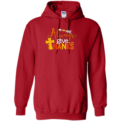 Cute Kids Thanksgiving Shirt - Always Give Thanks T-Shirt Red