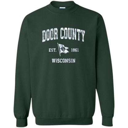 Door County Wisconsin WI Est 1861 T-shirt Forest Green