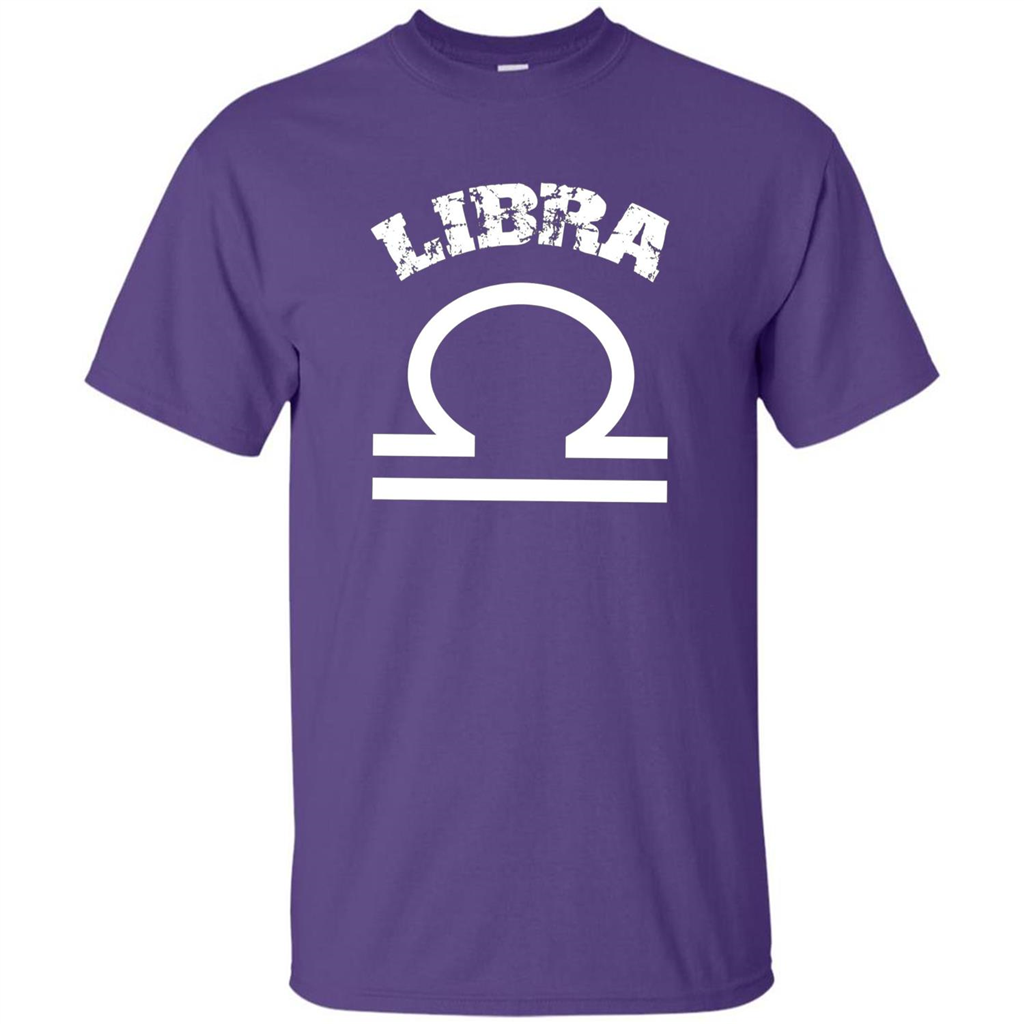 Libra T-shirt Libra Symbol Zodiac October Birthday T-shirt Purple