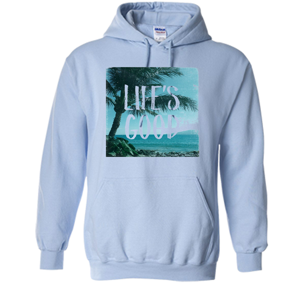 Life's Good Palm Tree T-Shirt cool shirt Light Blue