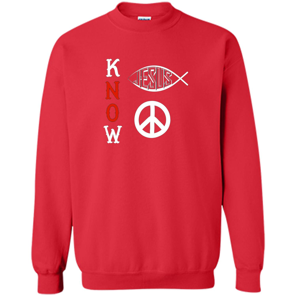 Christian T-shirt Know Jesus Know Peace Red
