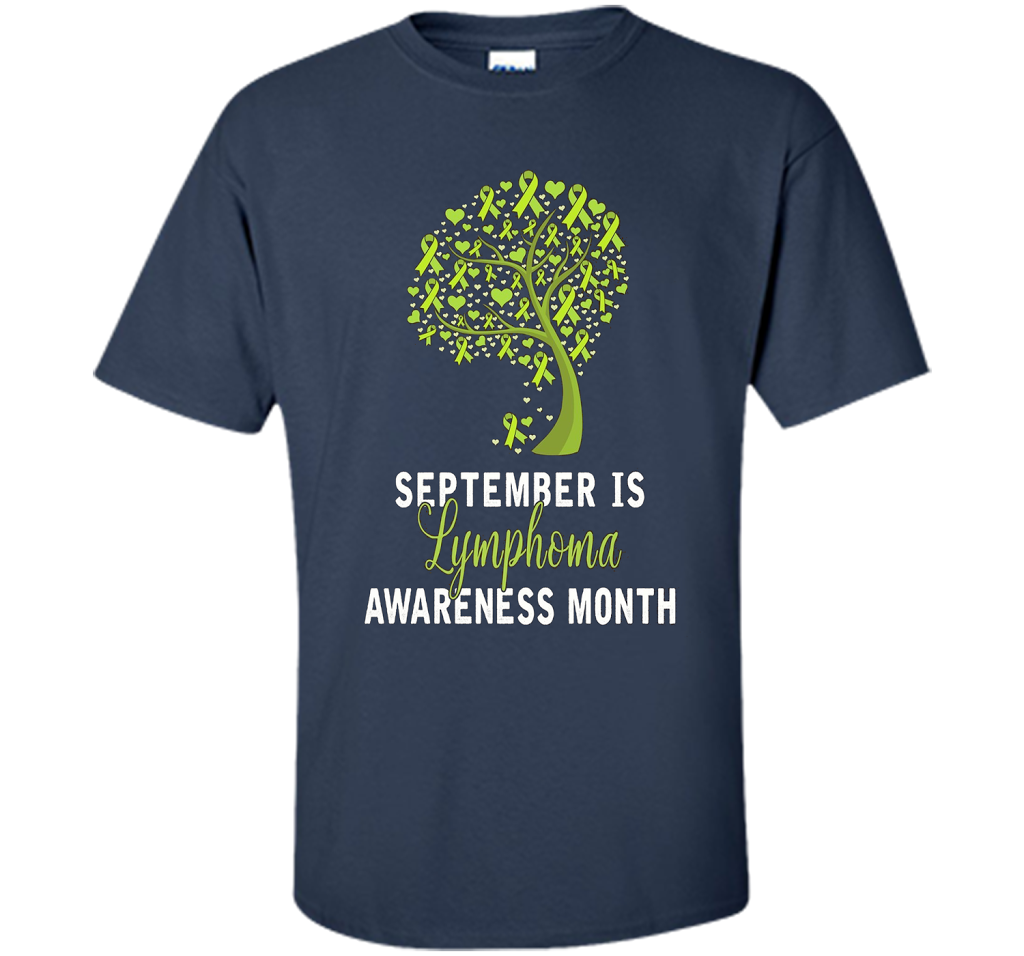 Lymphoma Cancer Awareness T-shirt September Is Lymphoma Awareness Month Navy