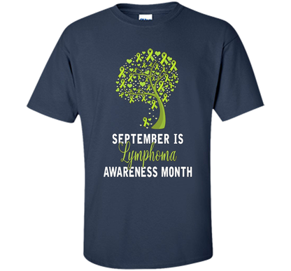 Lymphoma Cancer Awareness T-shirt September Is Lymphoma Awareness Month Navy