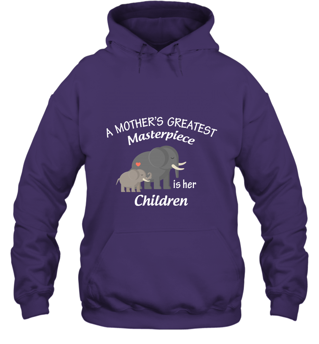A Mothers Greatest Masterpiece Is Her Children Elephants Family Shirt Hoodie Purple