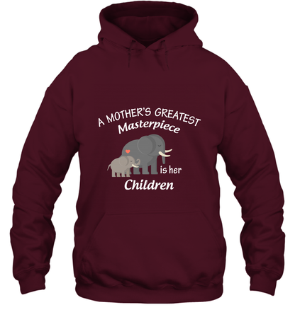 A Mothers Greatest Masterpiece Is Her Children Elephants Family Shirt Hoodie Maroon