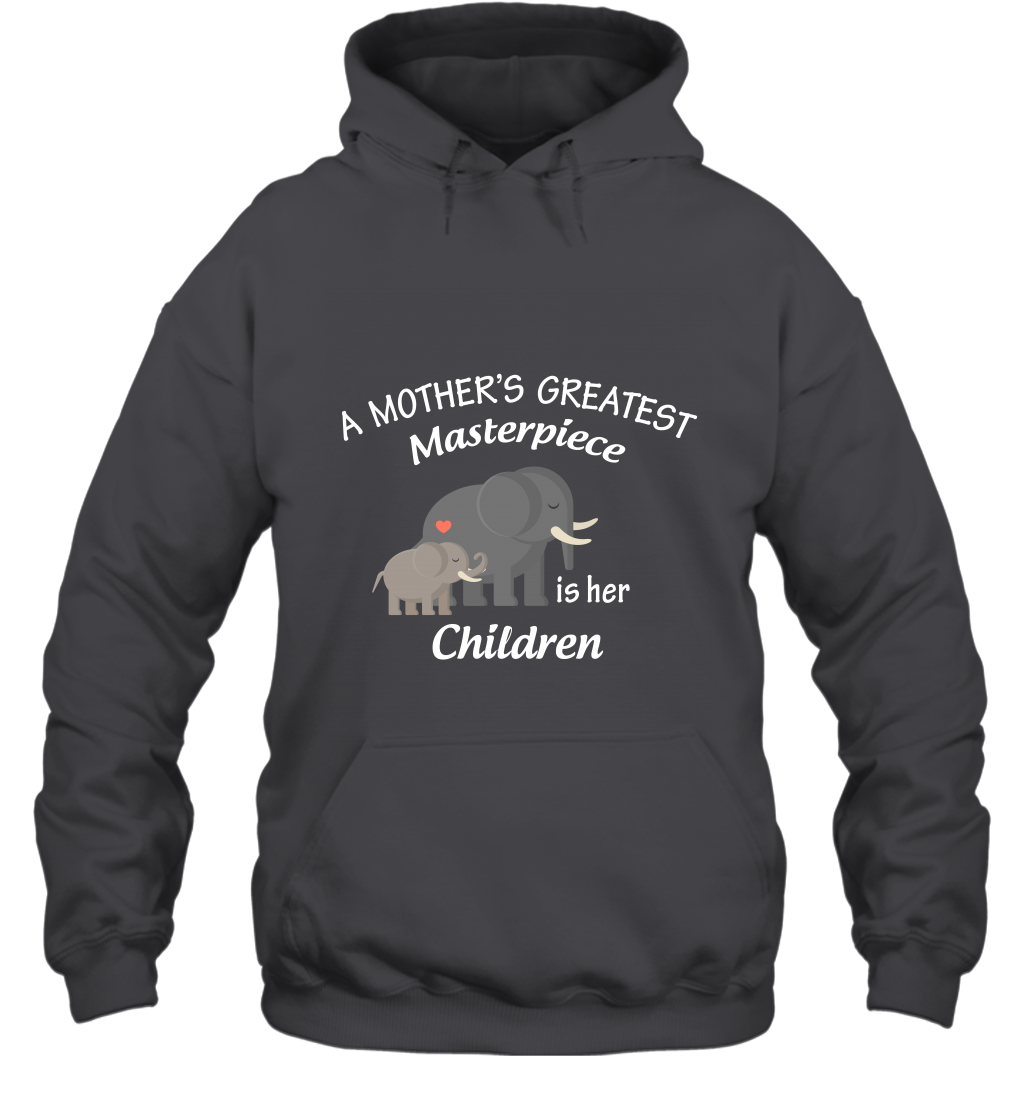 A Mothers Greatest Masterpiece Is Her Children Elephants Family Shirt Hoodie Dark Heather