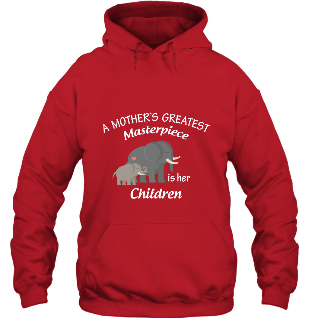 A Mothers Greatest Masterpiece Is Her Children Elephants Family Shirt Hoodie Red