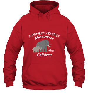 A Mothers Greatest Masterpiece Is Her Children Elephants Family ShirtUnisex Heavyweight Pullover Hoodie