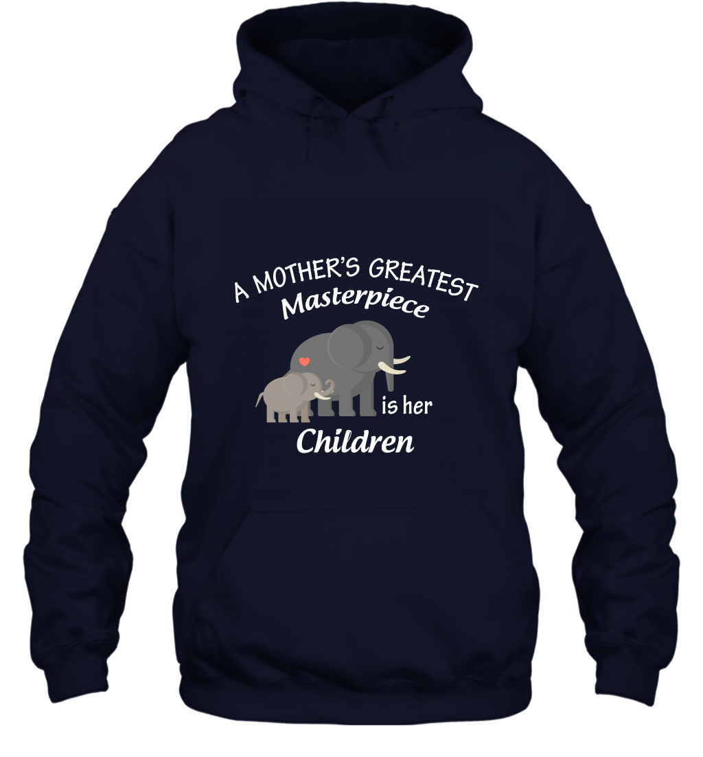 A Mothers Greatest Masterpiece Is Her Children Elephants Family Shirt Hoodie Navy