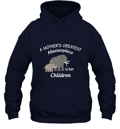 A Mothers Greatest Masterpiece Is Her Children Elephants Family Shirt Hoodie Navy