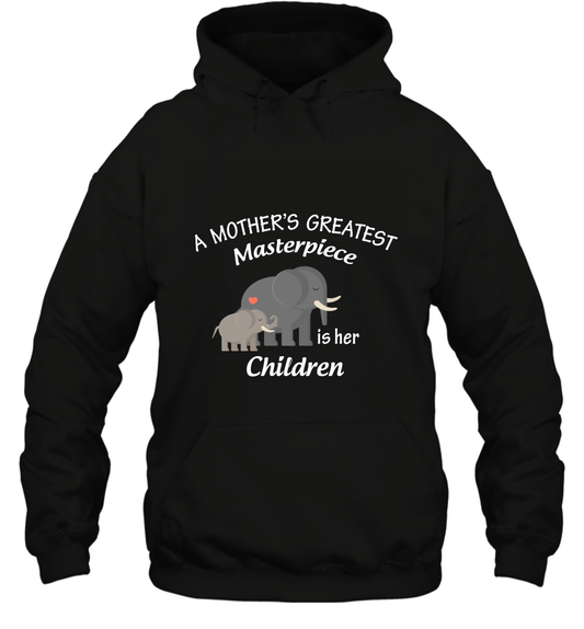 A Mothers Greatest Masterpiece Is Her Children Elephants Family Shirt Hoodie Black