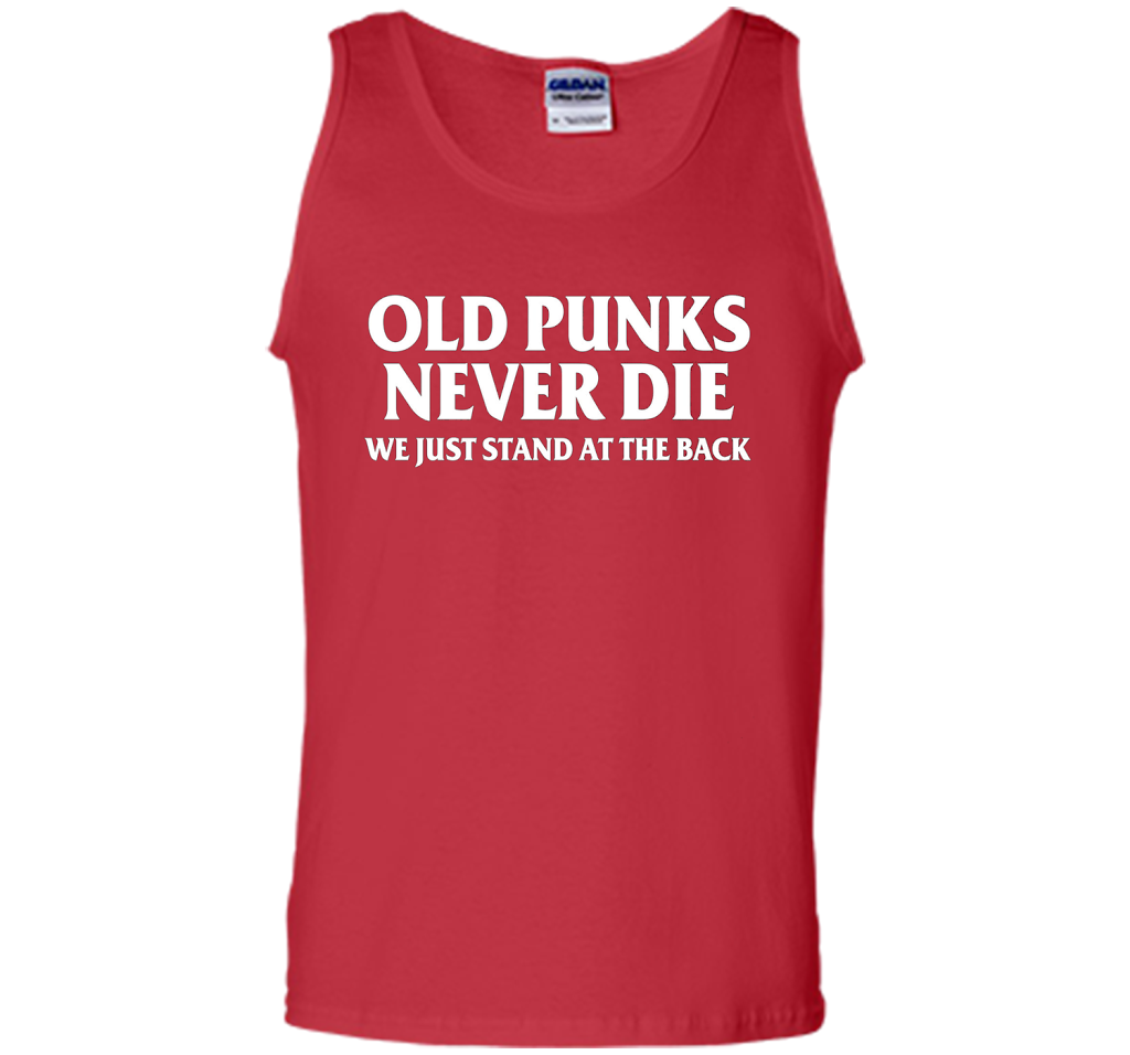 Old Punks Never Die We Just Stand At The Back T-shirt Red