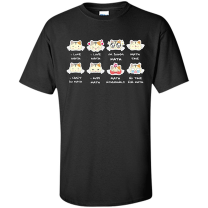 I Love Math T-shirt Cat Emotion Black